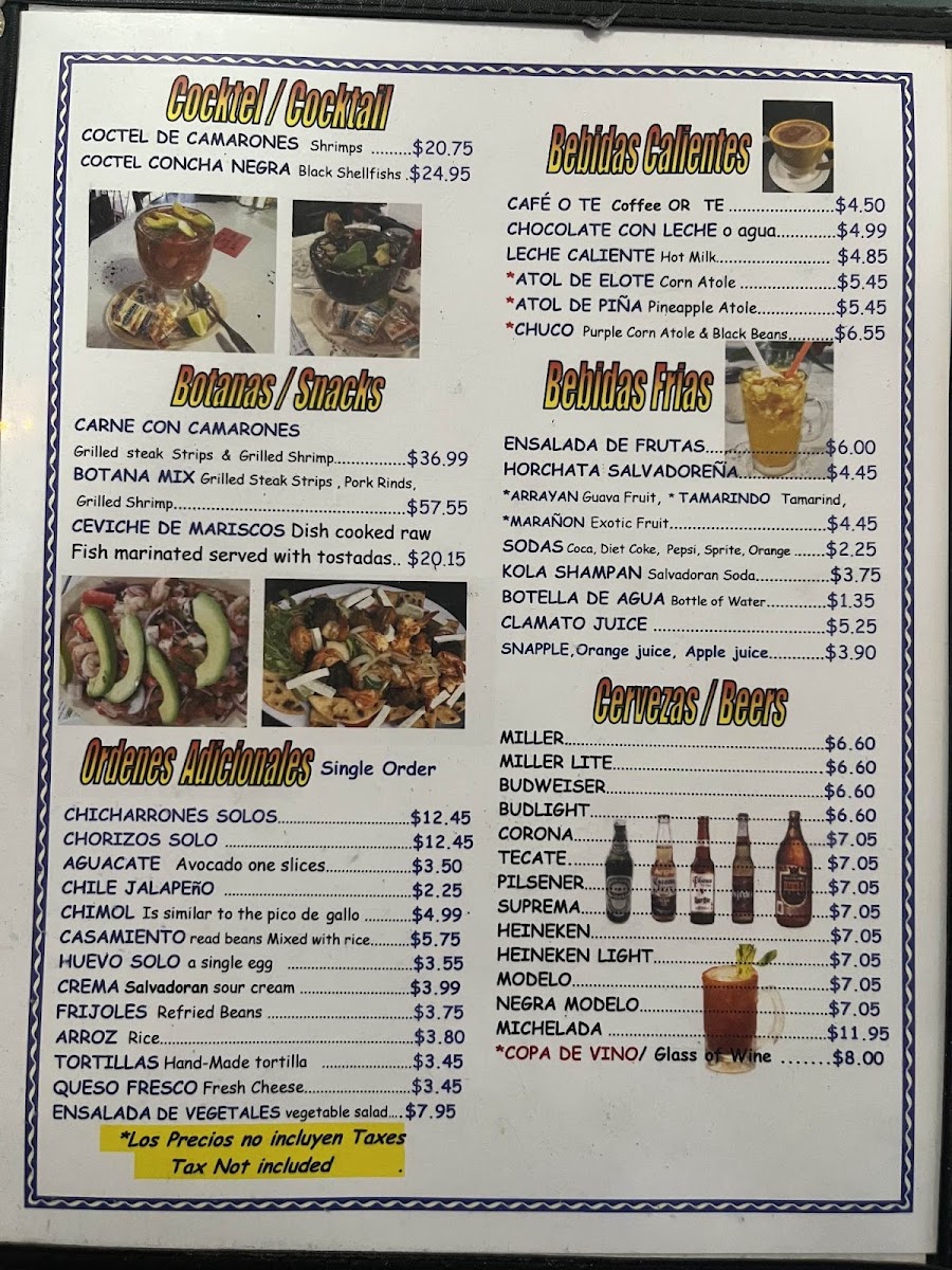 El Amanecer Salvadoreño Menu - Image 3
