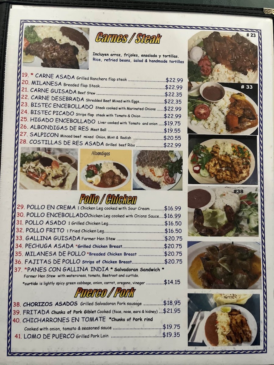 El Amanecer Salvadoreño Menu - Image 4