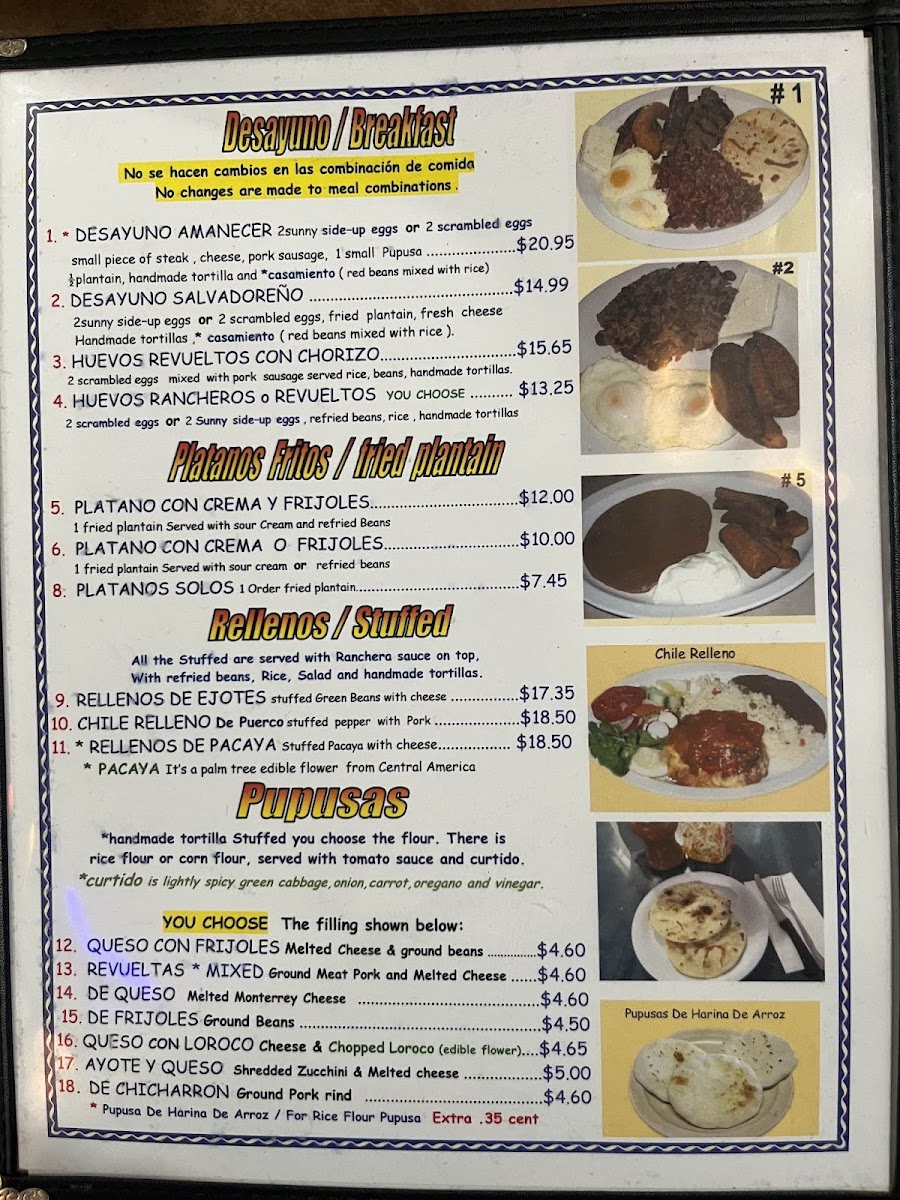 El Amanecer Salvadoreño Menu - Image 5